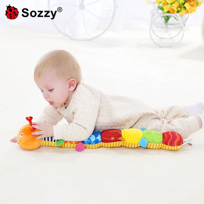 Animal Caterpillar Musical Stuffed Soft Toys Sensory Crinkle Rattle Stuffed Animals Toy Unisex Kids Gift Kids Play PP Cotton