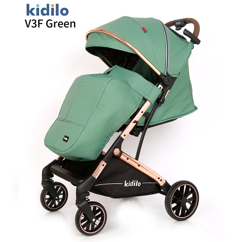 0-3 Years Baby Stroller Lightweight Non-Toxic Foldable Travel Stroller with Adjustable Handle for Toddlers Family Trips V3F