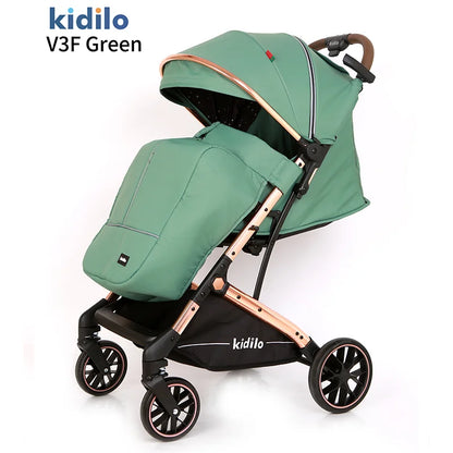 0-3 Years Baby Stroller Lightweight Non-Toxic Foldable Travel Stroller with Adjustable Handle for Toddlers Family Trips V3F