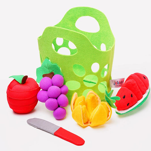 Custom Stuffed Collection Plush Toy Cuttable Fruits and Vegetables Toy Pretend Cloth Food Play Set for Kids