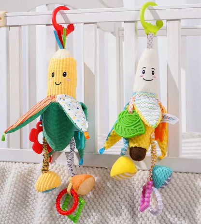 Manufacturer Custom Stuffed Baby Corn Toys Plush Soft Crinkle Sensory Hanging Toys for Baby Walker Stroller