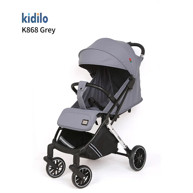 0-3 Years Foldable Lightweight Kidilo Baby Stroller Non-Toxic Travel Stroller with Adjustable Handle for Toddlers Trips K868