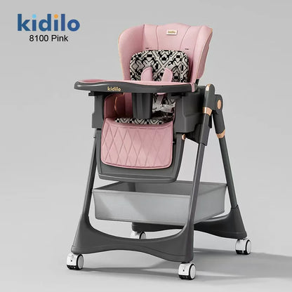Kidilo New Born Portable Fold  Multiple Plastic Baby High Eating Dinning Learning Sitting Chair Seat Chair for Baby Feeding 8100
