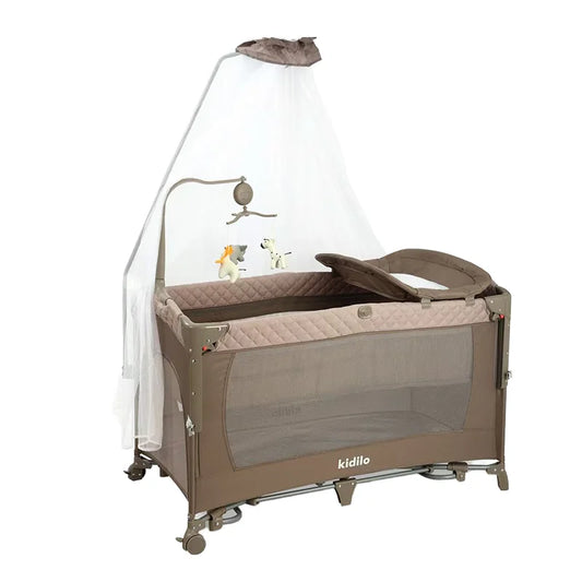 Kidilo Foldable Modern Newborn Travel Baby Portable Bedside Crib Bed 3 in 1 Luxury Set Mosquito Net for Babies UP650C