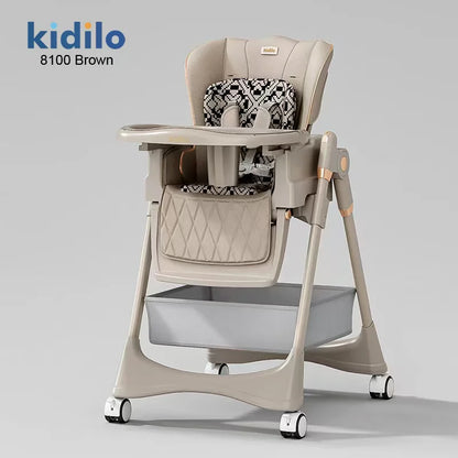 Kidilo New Born Portable Fold  Multiple Plastic Baby High Eating Dinning Learning Sitting Chair Seat Chair for Baby Feeding 8100