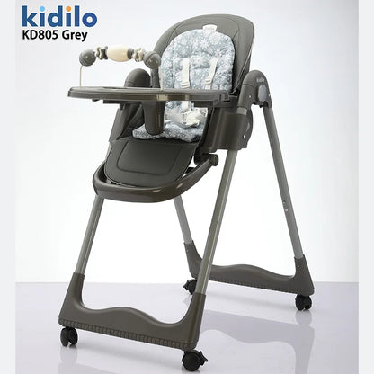 Kidilo 6-36 Months 3 in 1 Foldable Baby High Chair, Non-Toxic Feeding Chair for Home & Small-Space Toddler & Baby Dining KD805