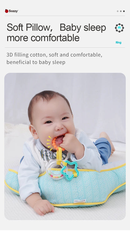 Sozzy Manufactures Manufactures Custom Rabbit Memory Foam Cotton Pillow Baby Cushion Tummy Time Toys with Teether for Newborn