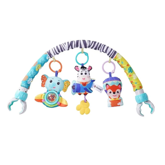 Sozzy Adjustable Animal zebra Baby Musical Baby Activity Pram Arch Crib Toys Activity Arch for Stroller