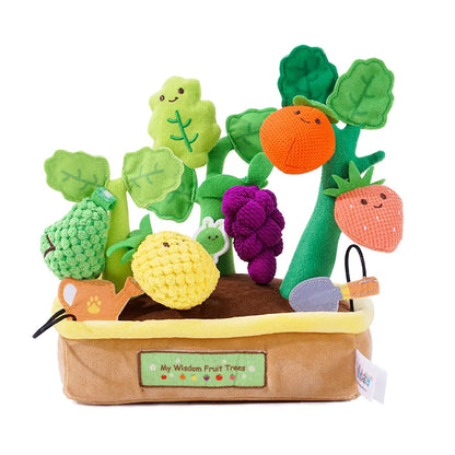 Jollybaby Custom Educational Plush Toys Baby Fruits Vegetables Trees Pretend Play Set with Rattle Squeaker Crinkle