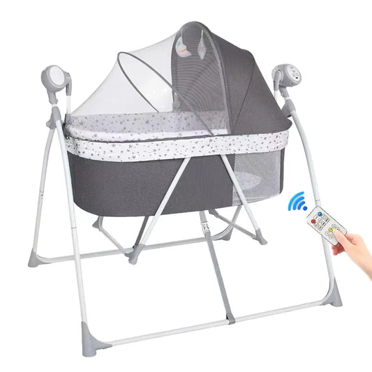 Newborn Foldable Portable Modern Kidilo Luxury Baby Crib, Convertible 3 in 1 Bedside Crib with Mosquito Net for Nursery C01-1