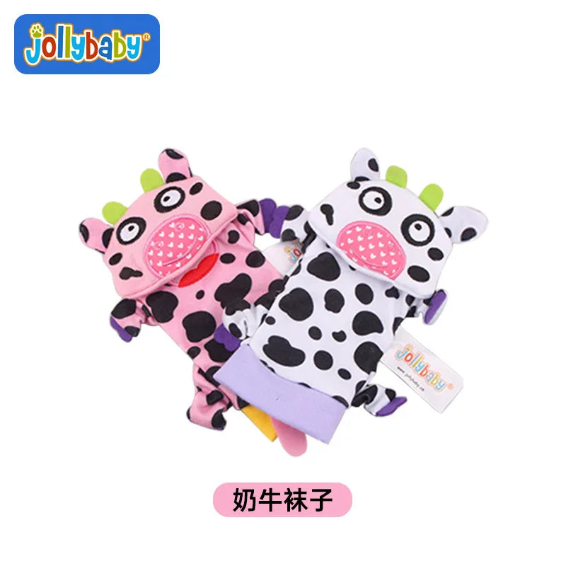 Jollybaby Cute Animal Soft Baby Rattles Wrist Rattles and Foot Finders with Butterflies and Lady Bugs for Fun