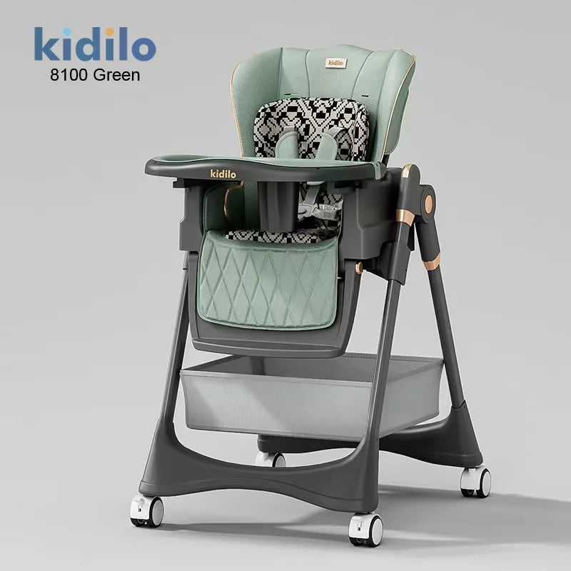 Kidilo New Born Portable Fold  Multiple Plastic Baby High Eating Dinning Learning Sitting Chair Seat Chair for Baby Feeding 8100