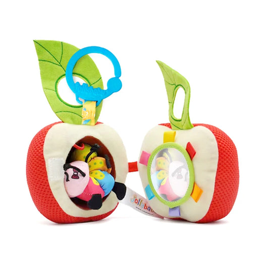 JOLLYBABY Soft Crochet Toys Pram Hanging Baby Teething Apple Fruits and Rattles Plush Soft Toy Wholesale
