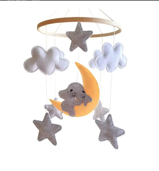 Wood Hanging Rotating Toy Baby Musical Crib Mobile for Bed Crib Toys Manufacturer Nursery Decor Felt Animal Unisex Acccepted