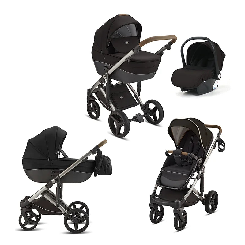 Kidilo 0-3 Years 3 in 1 Baby Stroller with Car Seat Non-Toxic Durable Foldable Travel Stroller for Toddlers Family Trips F3+C