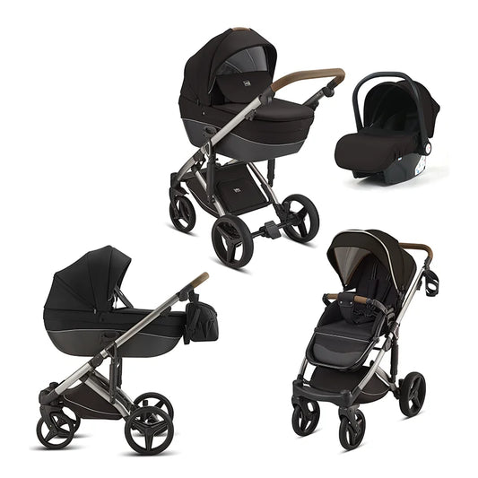 Kidilo 0-3 Years 3 in 1 Baby Stroller with Car Seat Non-Toxic Durable Foldable Travel Stroller for Toddlers Family Trips F3+C