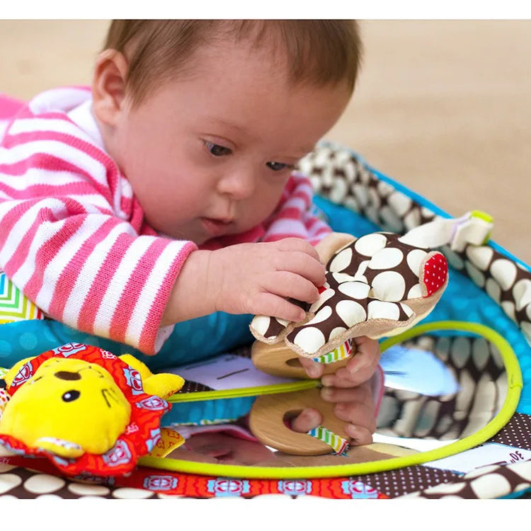 Jollybaby Crawling Development Activity Toy Baby Tummy Time Mirror Play Mat with Pillow Cotton Material for 3-9 Months