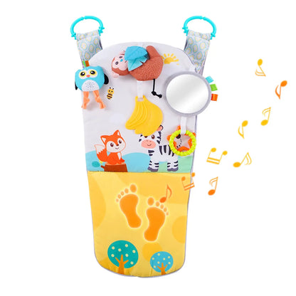Jollybaby 2025 Infant Adjustable Kick Play Baby Activity Center Travel Baby Car Seat Toys Music Soft Features for Rear Facing