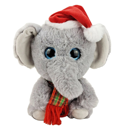 Manufacturer High  Quality Christmas Xmas Plush Toys Stuffed Anime Elephant with Clothing for Baby Gift