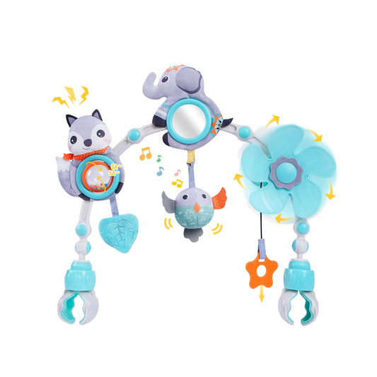 Newborns Sensory Activity Adjustable Animal Baby Bed Hanging Toys Stroller Arch Toys for Bassinet Crib
