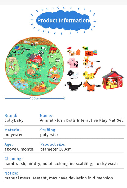 Ready Stock Wholesale  Portable Folding Baby Farm Animal Children Kids Play Games Activity Round Mats Toys