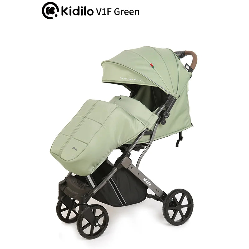 Kidilo 0-3 Years Non-Toxic Lightweight Baby Stroller Foldable Travel Stroller with Adjustable Handle for Toddlers Daily V1F