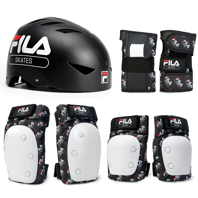 FILA Fila Children's Helmet Roller Skating Protector Set Knee Pads Scooter Skating Girl Bicycle Balance Bike Male