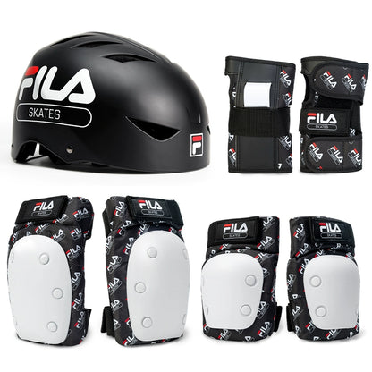 FILA Fila Children's Helmet Roller Skating Protector Set Knee Pads Scooter Skating Girl Bicycle Balance Bike Male
