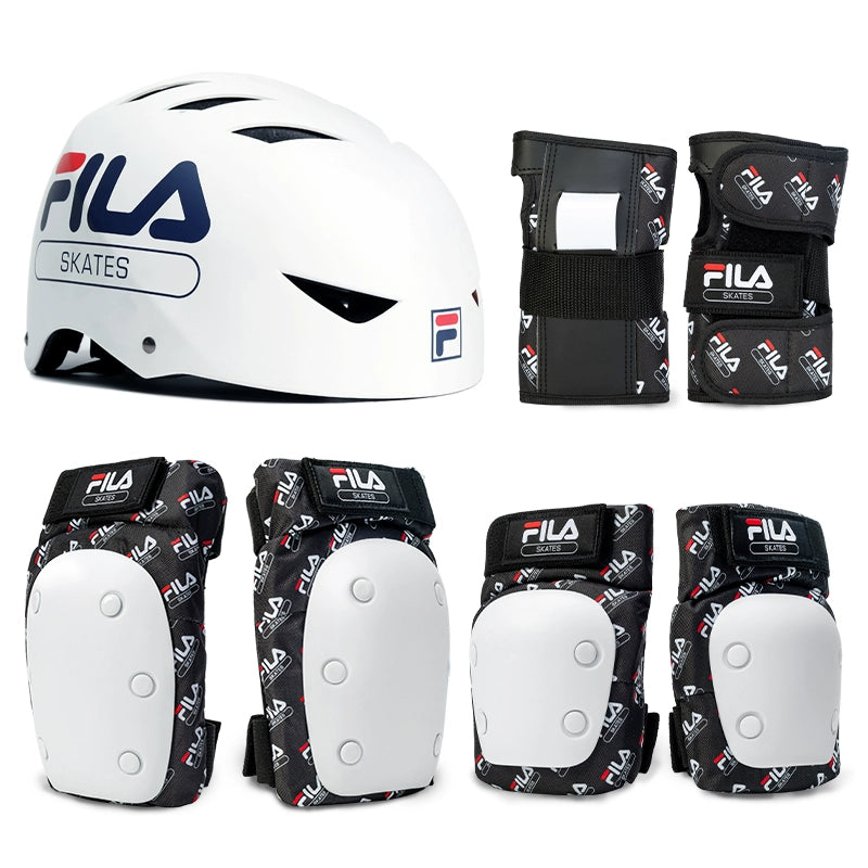 FILA Fila Children's Helmet Roller Skating Protector Set Knee Pads Scooter Skating Girl Bicycle Balance Bike Male