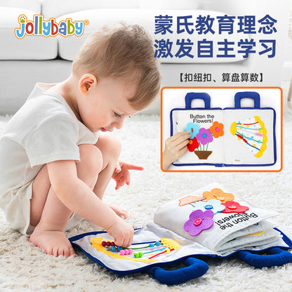 Jollybaby寶寶安靜布書撕不爛可咬益智啟蒙忙碌書0-3歲早教玩具(購物滿3000TWD才能下單購買)