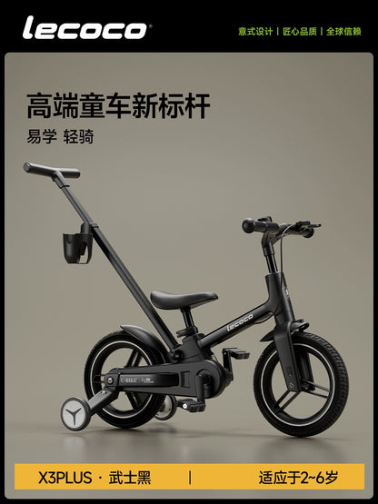 lecoco樂卡兒童自行車平衡車二合一2一3一6歲女男孩腳踏摺疊單車
