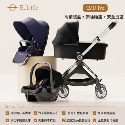 逸乐途emu pro双向婴儿推车新生儿轻便高景观可坐可躺宝宝遛娃车