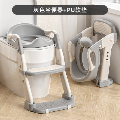 兒童馬桶坐便器家用便攜式輔助階梯兒童坐便器寶寶坐便圈可摺疊*優惠促銷 免運費