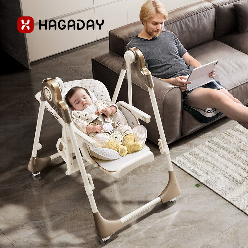 Hagaday Hakada baby dining chair baby multi-functional seat family children's dining table chair rocking chair two-in-one