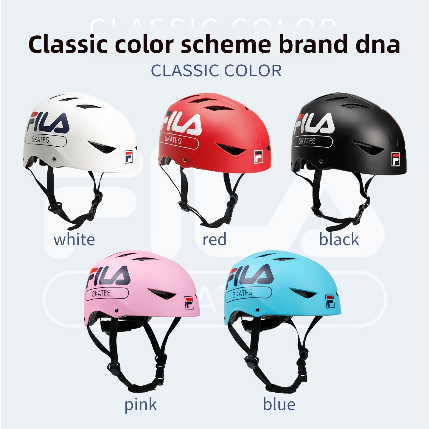 FILA Fila Children's Helmet Roller Skating Protector Set Knee Pads Scooter Skating Girl Bicycle Balance Bike Male