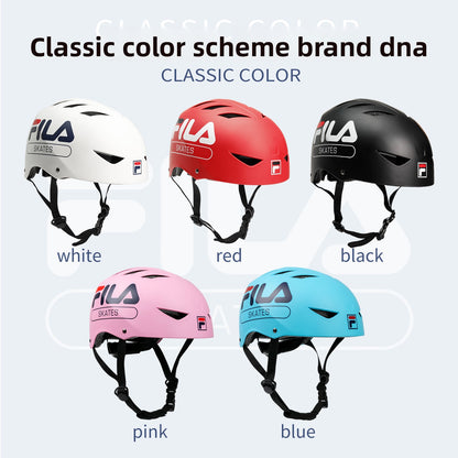 FILA Fila Children's Helmet Roller Skating Protector Set Knee Pads Scooter Skating Girl Bicycle Balance Bike Male