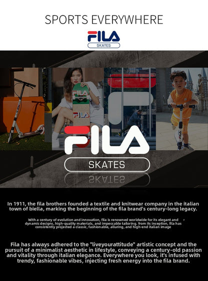 FILA Fila Children's Helmet Roller Skating Protector Set Knee Pads Scooter Skating Girl Bicycle Balance Bike Male